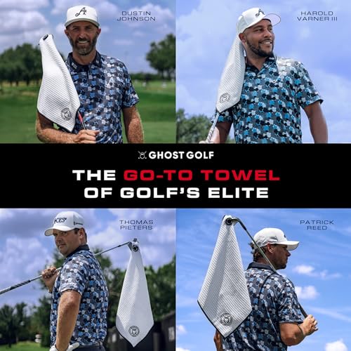 Ghost Golf Magnetic Towel (Caddie) - Ultra-Absorbent Microfiber Golf Towel | With Magnet for Golf Carts or Clubs - 18" x 40" Golfing Gear - Waffle Weave Pattern (Hot Pink) - color: Hot Pink