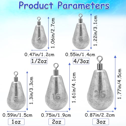 Long Casting Swivel Bell Sinkers Fishing Weights Drop Shot Weights with Swivels Fishing Lead Sinker 1/2oz 3/4oz 1oz 2oz 3oz - size: 2oz-5pcs