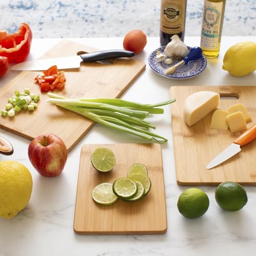 Totally Bamboo Cutting Boards for Kitchen, Set of 3 – Bamboo Wood Cutting Board Set in Large, Medium & Small Sizes