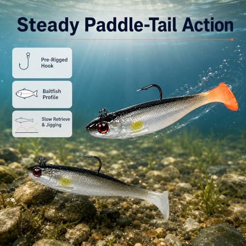 Bass Fishing Lures Kit, 6PCS Frog & Swimbait Set