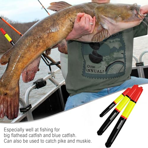 Fishing Bobbers Floats, Catfish Floats Weighted Float for Fishing, High Visibility Wood Bobber for Catfish Pike - size: 7IN+9.8IN+11.8IN