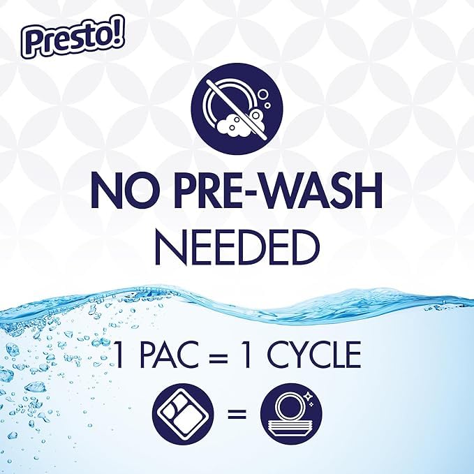 Presto! Triple Action Dishwasher Pacs, Anti-spotting, Fresh Scent, 70 Count