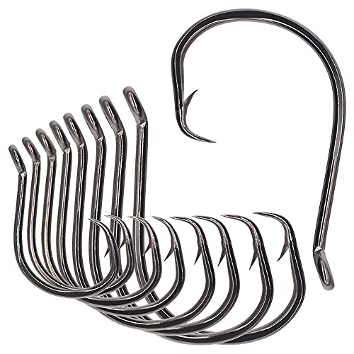 XFISHMAN Circle-Hooks-Fishing-Equipment-Octopus-Hooks-Saltwater-50 Pack #1 –12/0 - color: Black, size: 12/0 50-Pack