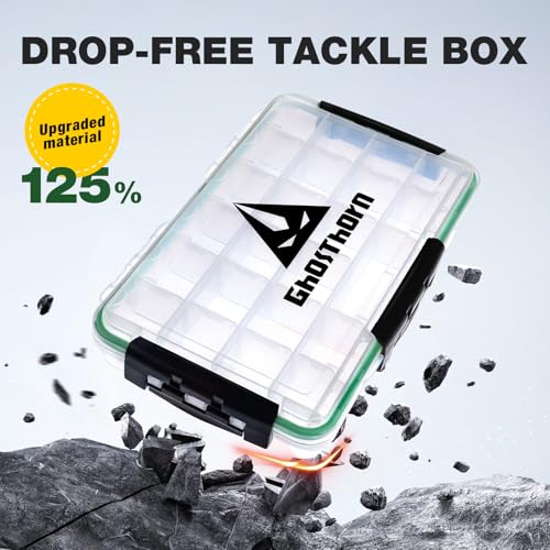 Ghosthorn Fishing Tackle Box, Waterproof 3600 and 3700 Tackle Trays, Plastic Tackle Box Organizer with Removable Dividers Storage Lure Box for Lures 3 Packs (3700 * 3) - size: 3700*3