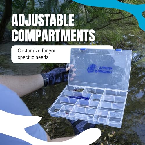 Reaction Tackle Basic Tackle Trays, Clear Plastic Utility Box Organizers with Removable Dividers for Lures, Hooks and Terminal Rigs, Fits Tackle Bags and Boxes - 3600 (2-Pack) - size: 3600 (2-Pack)