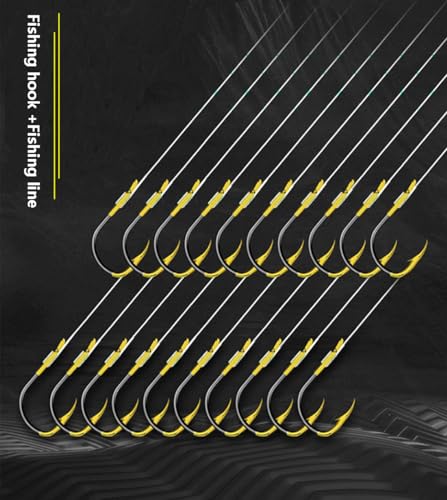 Dyxssm Small Fishing Hooks with Line, Pre Tied Tiny Fishing Hook on Nylon Line (Pack of 20) - size: 8# (4.4lb-8.8lb)