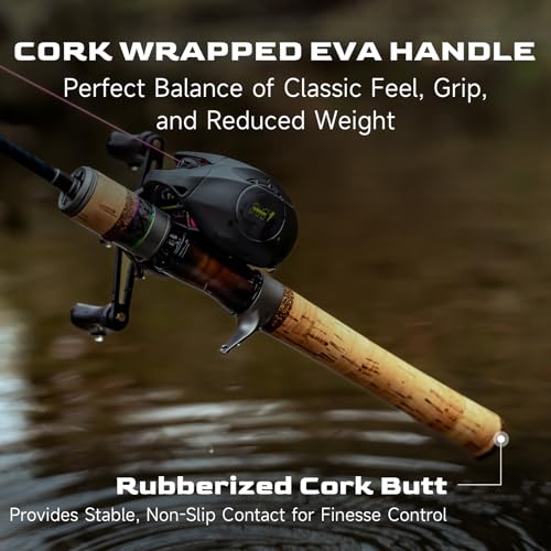 HANDING Magic L BFS Rod 2-Piece Ultralight Casting & Spinning Rod for Trout Crappie Bluegill Yellow Perch Sunfish, for BFS Fishing - size: 5'6'' - L - Moderate Fast - 2pcs, style: Casting