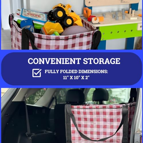 DURASACK Heavy Duty Storage Tote Bag 22-Gallon, Gingham Red | Rugged Woven Polypropylene Moving Bag, Reusable Self-Standing Design, Holds up to 500 Pounds - color: Gingham Red, size: Single
