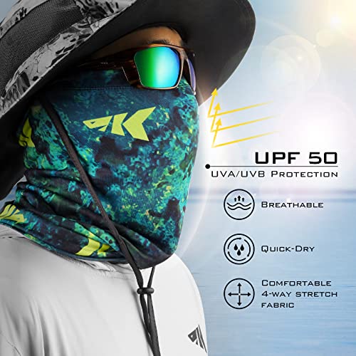 KastKing Sol Armis Neck Gaiter - UPF 50 Face Mask - UV Sun Protection Mask for Men & Women, Fishing, Hiking - color: I: Boulder Camo Aquarius, size: One Size