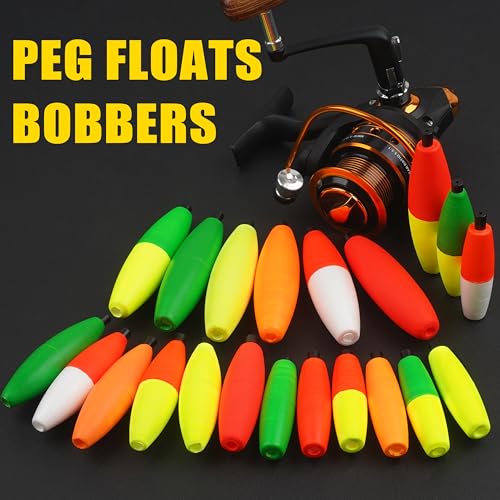 SILANON Peg Floats Fishing Bobbers,Foam Cigar Fishing Floats Bobbers Catfish Floats Slip Fishing Cork Bobbers with Pipe Plug for Catfish Santee Rig Freshwater Saltwater Fishing - size: 2.5 inch, style: Red-30pcs