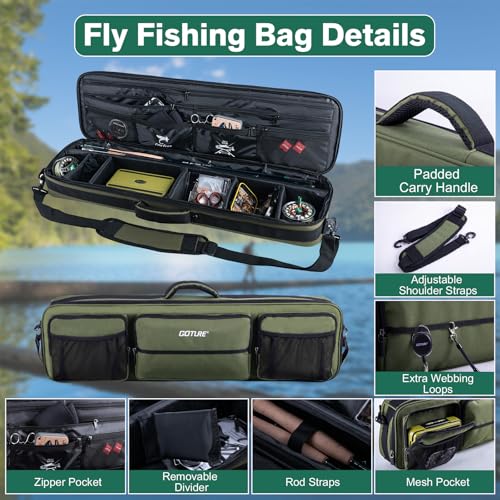 Goture Fly Fishing Rod and Reel Combo & Gear Bag, 9FT Fly Rod, Pre-Spooled Reel, Fly Line, Flies, Leader, Tippet, Forceps, Nipper and Complete Starter Kit - size: 6wt