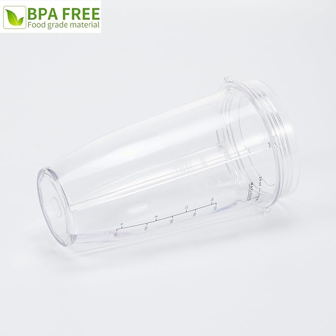 Replacement 24oz Blender Cup with Sip & Seal Lid For Nutri Ninja BL450 BL456 BL480 BL482 BL640 BL642 BL682 BN401 BN751 BN801 Foodi SS101 SS151 SS351 SS401 Ninja Blender Auto IQ Blade, 3-Pack