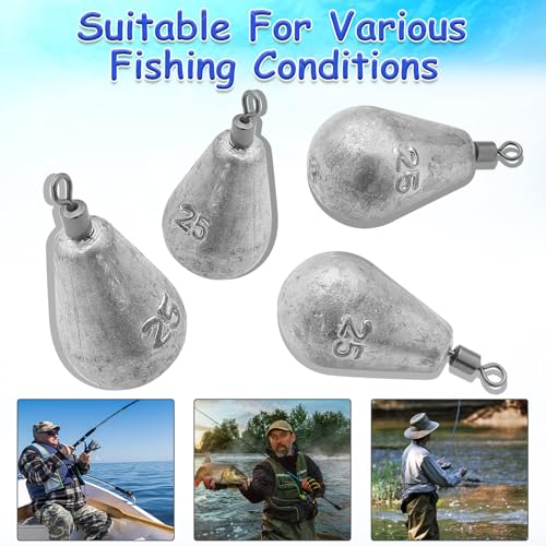 Long Casting Swivel Bell Sinkers Fishing Weights Drop Shot Weights with Swivels Fishing Lead Sinker 1/2oz 3/4oz 1oz 2oz 3oz - size: 3/8oz-10pcs