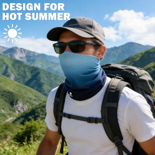 Summer Cooling Neck Gaiter UV 50+ Sun Protection Breathable Mesh Face Mask - color: 5pcs-camo