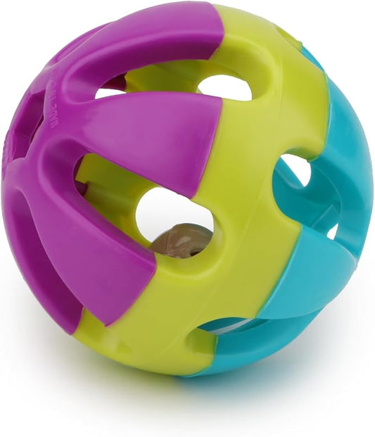 Hypeety Pet Parrot Toy Plastic Colorful Birds Ball with 1 Bell for Budgie African Grey Cockatoo Cockatiel Sun Conures 1 Ball
