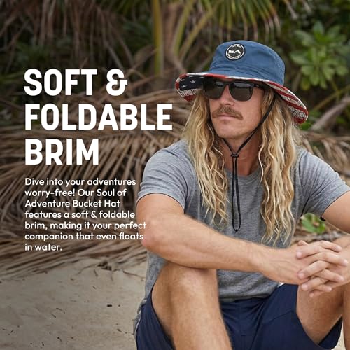 Soul of Adventure Bucket Hat | UV 50+ for Adults | Sun Protection with Adjustable Fit, Moisture-Wicking Fabric - color: Geo Camo Ghost