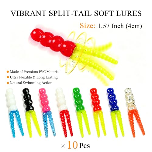 125-Piece Kit Crappie-Baits- Plastics-Jig-Heads-Kit-Shad-Minnow-Fishing-Lures-for Crappie-Panfish-Bluegill 1/32oz 1/16oz 1/8oz