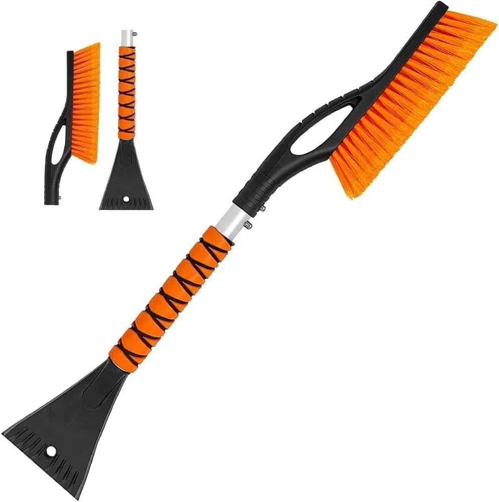 Snow Brush & Ice Scraper, 27'', Ice Scrapers for Car Windshield, Detachable Snow Removal Tool with Ergonomic Foam Grip for Cars, Suvs, Trucks