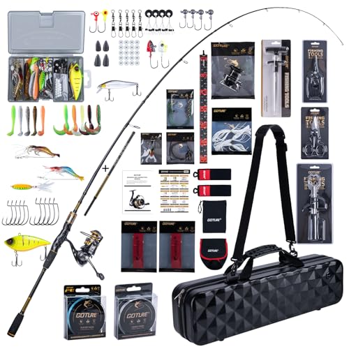 Goture Dual-Length Telescopic Fishing Poles & Reel Combo - size: 9-10FT