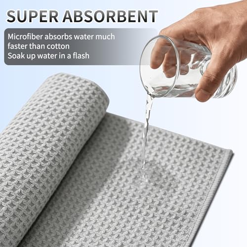 Fishing Towel with Clip,16" X 16",Waffle Pattern Effective Cleaning of Fishing Gear Accessories,Microfiber Absorbent Camping Towel for Men,Hiking Towel,Golf Towel,Grey - color: Grey