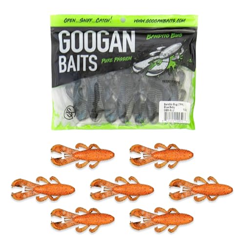 Googan Squad Bandito Bug Fishing Lures – Soft Bait for Bass Fishing, Swim Baits with Unique Kicking Action, Saltwater and Freshwater Fishing Gear, Pack of 6 (4 inches) - color: Bama Bug