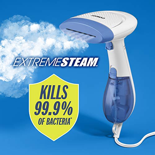 Conair Handheld Garment Steamer for Clothes, ExtremeSteam 1200W, Portable Handheld Design,White/Blue