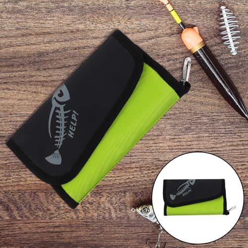 DOITOOL Waterproof Soft Bait Tackle Bag with Detachable Large Capacity Storage Pouch, Fluorescent Green Portable Rig and Lure Organizer for Freshwater and Saltwater Fishing