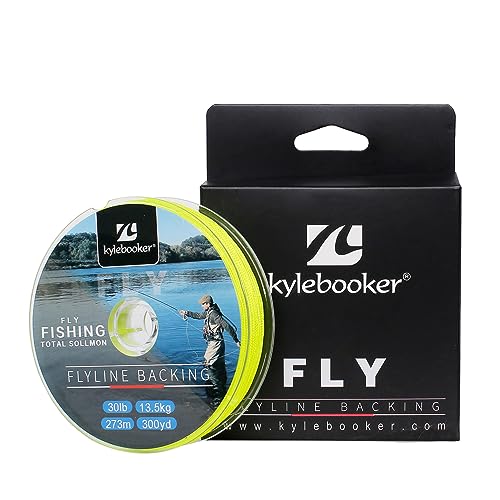 Kylebooker Fly Fishing Dacron Braided Backing Line Abrasion Resistant Trout Fly Line 20lb/30lb - color: Fluo Yellow, size: 30LB 273m/300yds