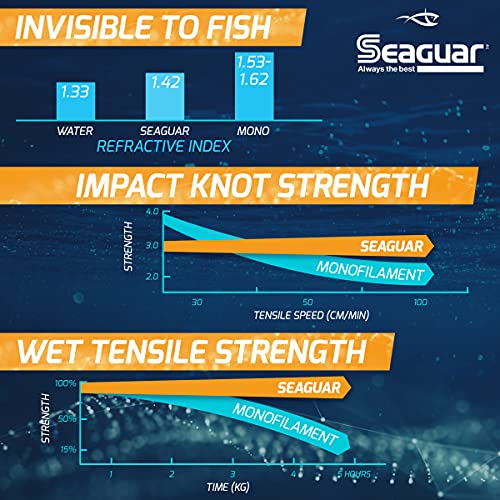Seaguar InvizX Multi-Species Fishing Line for Casting, Live Bait, Freshwater, 100% Fluorocarbon, Clear, Multiple Sizes - size: 4lbs/200yds