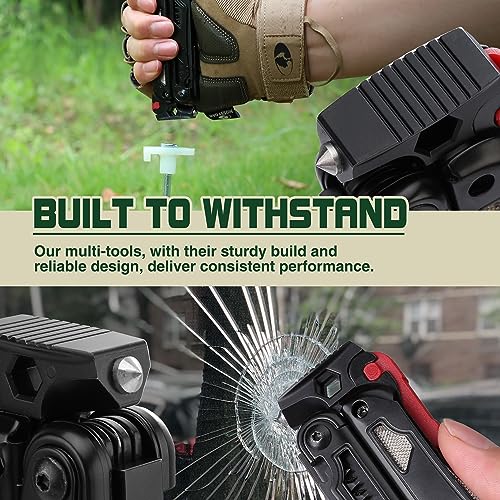MOSSY OAK 19-in-1 Multitool Pliers Stainless Steel Self-Locking | Includes fire starter, window breaker, whistle, and sheath for camping, hiking, survival, and outdoor adventures - style: 19-in-1 with Fire Starter & Whistle