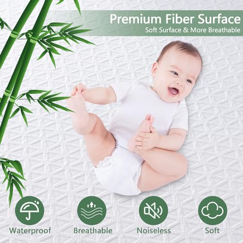 Premium Waterproof Mattress Protector Queen Size, Breathable Bed Cover 3D Air Fabric Cooling Mattress Pad Cover Smooth Soft Noiseless Washable, 8''-21'' Deep Pocket (White)