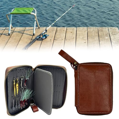 Lure Bag Spoon Baits Lure Wallet Artificial Crankbait Fishing Tackle Binder Bag with Strap Portable Pu Baits Wallet