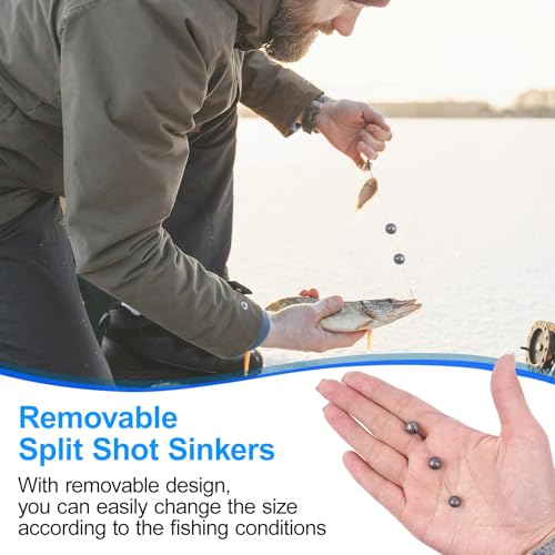 Split Shot Fishing Weights, 100pcs Round Split Shots Fishing Sinkers Removable Egg Weights Sinkers Clip On Weight Fish Line Sinker Tackle for Saltwater Freshwater - size: 1.5g-100pcs
