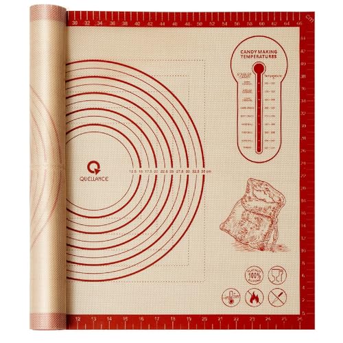 Silicone Baking Pastry Dough Mat - 28x20Inch Extra Large Cookie Bread Rolling Mats Sheet, Nonstick Kitchen Counter Kneading Board, Thick Reusable Pie Cookies Pizza Fondant Making Matt with Measurement