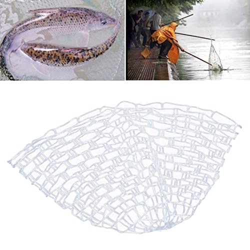 Fly Fishing Landing Net, Outdoor Fly Fishing Landing Net Clear Rubber Net Replacement Mesh Bag Fishing Net Replacement Accessory(Medium 100CM)