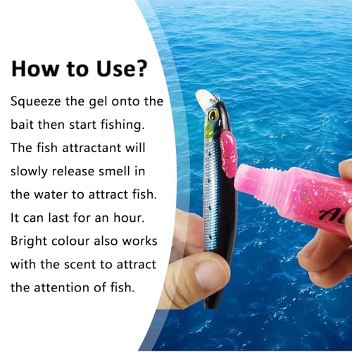 EUPHENG Fish Attractant Gel Luminous Pink Fishing Lure Attraction Enhancer Scent for Bass, Crappie and Trout Attractant - style: Garlic Smell-20ml*1