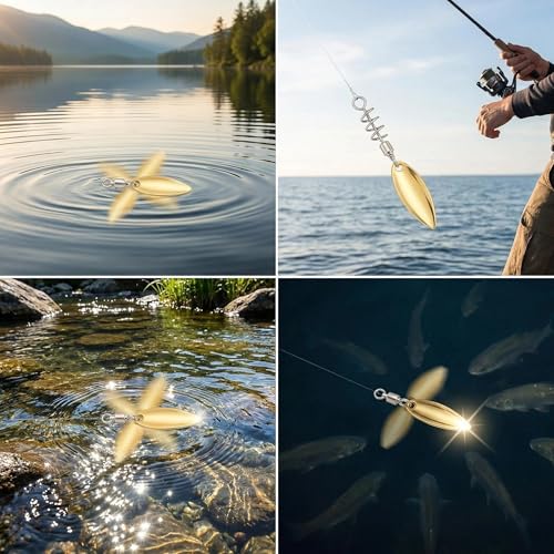 Fishing Spinners Basic Set Beetle Spin Fishing Lures with Spinner Blades for Lure Making, Complete Lure Making Supplies for Freshwater Bass Angling & DIY Use