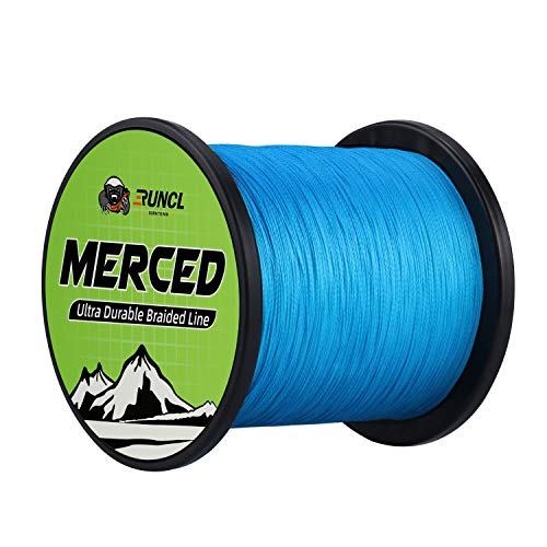 RUNCL Braided Fishing Line Merced, 1000 500 300 Yards Braided Line 4 8 Strands, 6-200LB - Proprietary Weaving Tech, Thin-Coating Tech, Stronger Smoother for Freshwater Saltwater - color: Blue, size: 10lb/300yards (4 Strands)