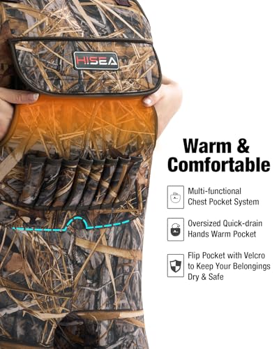 HISEA Women Waders Waterproof 400G Insulated Neoprene Chest Wader for Women - color: Next Camo, size: 7