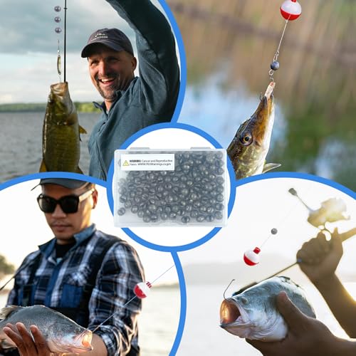 Split Shot Fishing Weights, 100pcs Round Split Shots Fishing Sinkers Removable Egg Weights Sinkers Clip On Weight Fish Line Sinker Tackle for Saltwater Freshwater - size: 1.5g-100pcs