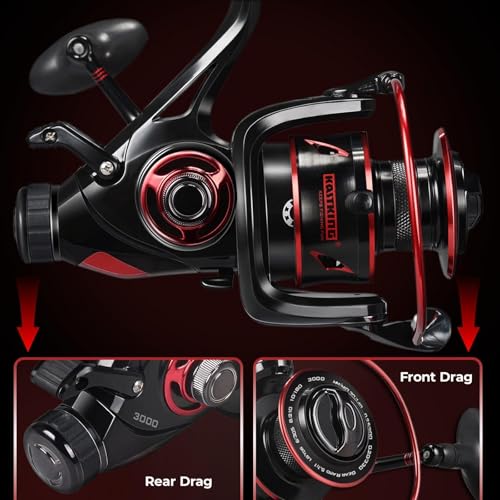 KastKing Sharky Baitfeeder III Spinning Reel 10+1 Shielded Stainless Steel BB - Carbon Fiber Drag for Live Liner Bait Fishing Action - style: 4000