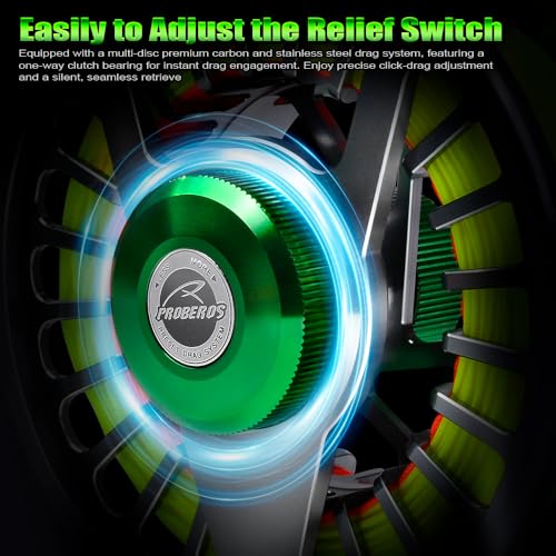 Fly Fishing Reel Fly Reels - Large Arbor CNC-Machined Aluminum Alloy Body Light Weight 5/7, 7/9, 9/10 wt (Black, Green, Silver/Blue, Gray-Green, Silver-Blue,Gunmetal,Ice Blue,Sapphire Blue) - size: 7/9wt