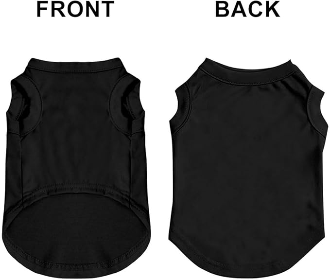 Custom Dog Shirt Pet T Shirts for Small Medium Large Dogs Customized Clothes with Image Logo Text Breathable Sleeveless Tank Top Personalized Outfits Puppy Apparel Black, XXL