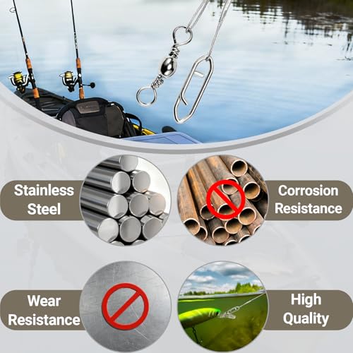 Atibin Stainless Steel Fishing Leader Wire High Strength Fishing Leaders Strong Saltwater Snap Wire Leader Line White Nickel - size: Size #6 (11.8in-70lb) 30pcs
