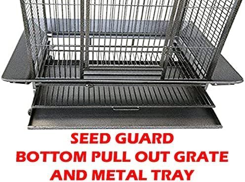 Large Elegant Wrought Iron Play Top Bird Parrot Cage for Small Quaker Amazon Parrot Cockatiel Sun Green Cheek Conure Dove Cockatoo Rolling Stand