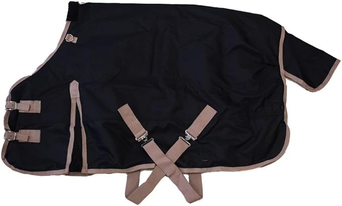 AJ Tack 1200D Waterproof Winter Pony Blanket - 300g Heavyweight Turnout with Fleece Collar, Shoulder Gussets & Tail Flap - Turquoise 52"