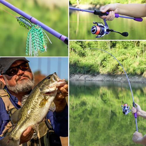 Sougayilang VoidFlare Performance Spinning & Casting Fishing Rod, Lightweight IM6 Graphite with Hook Keeper, EVA Grip - size: Spin-7'0''-Medium Heavy