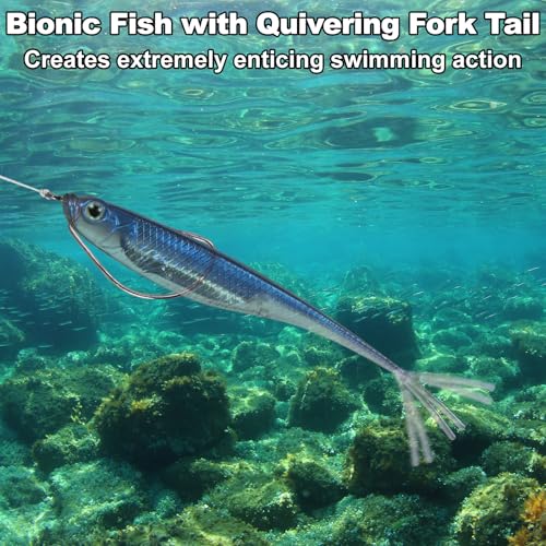 Dr.Fish Soft Plastic Baits, Fork Tail Soft Jerkbait Minnow Lures, 3 to 4-3/4 Inches Soft Swimbaits Jerk Shad Baits Crappie Bass Fishing Lures - color: Pink, size: 4"-5 Pack
