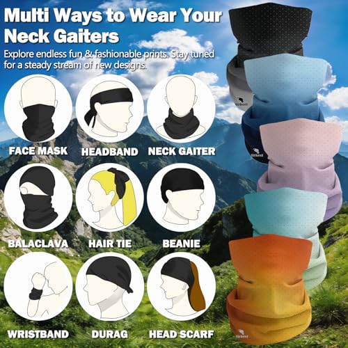 Summer Cooling Neck Gaiter UV 50+ Sun Protection Breathable Mesh Face Mask - color: 5pcs-flag-4