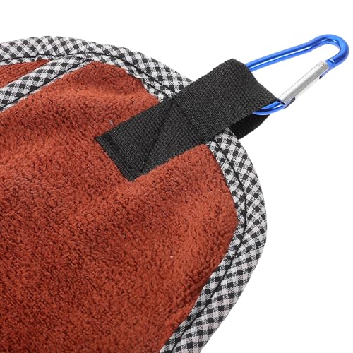 Fishing Towel with Carabiner Clip, Cotton Outdoor Bait Towel for Camping and Hiking, Soft Hand and Fishing Rod Cleaning Accessory for Anglers